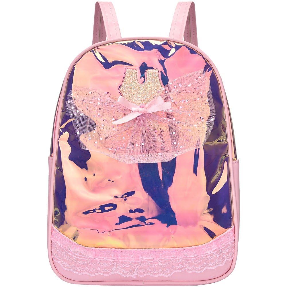 Sac de ballet rose avec jupe en fil : un grand volume imperméable pour la gym