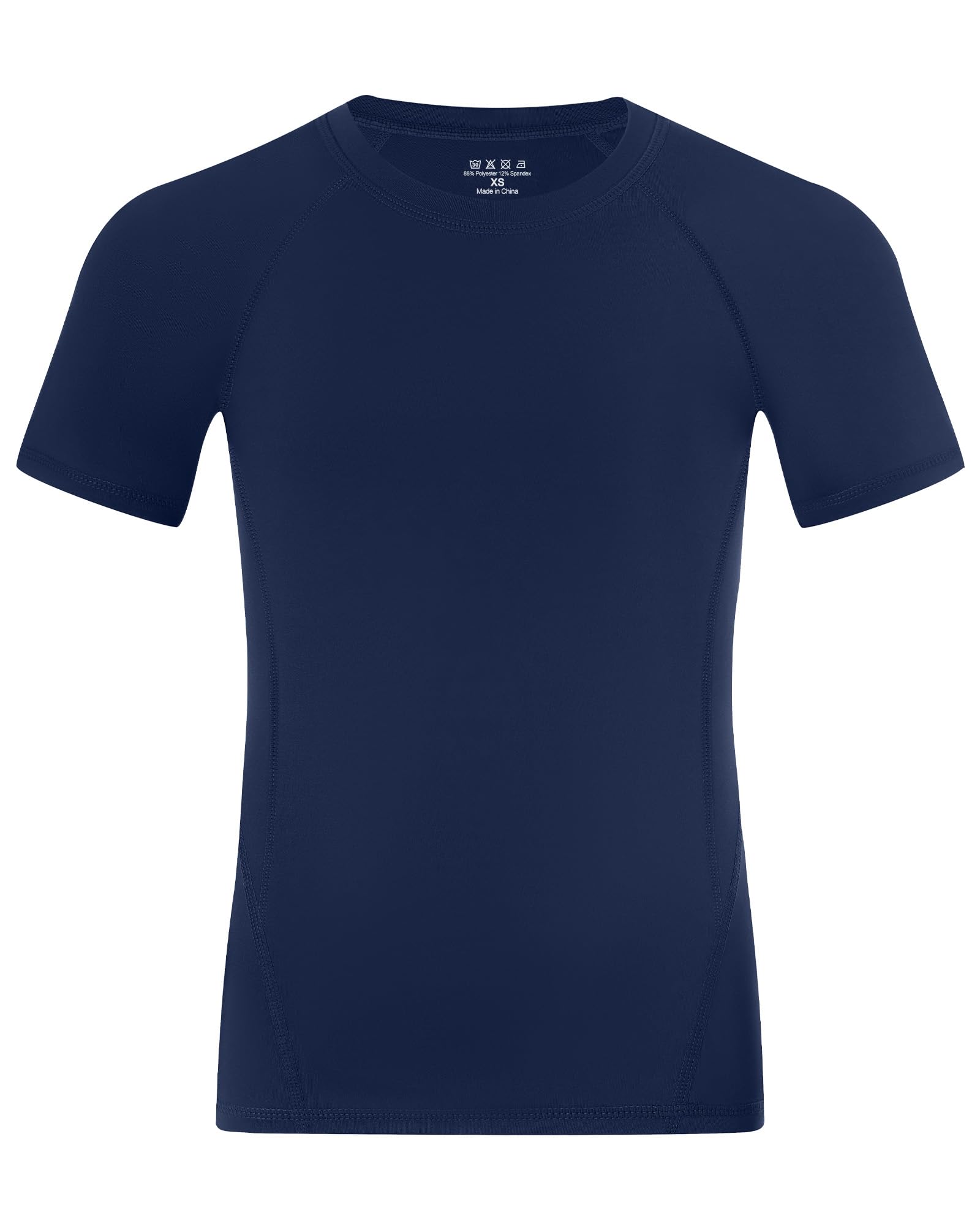 Runhit Kompressionsshirt für Jungen Kurzarm, Atmungsaktives Funktionsshirt Kinder mit UPF 50+, Schnell Trocknendes Sportshirt für Fußball Training Outdoor Sport