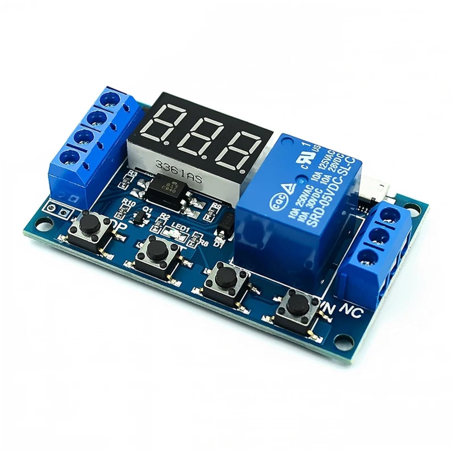 DC 5V 12V 24V LED Light Digital Time Delay Relay Trigger Cycle Timer Delay Switch Circuit Board Timing Control Module stlxy(10 Pcs,Micro Relay)