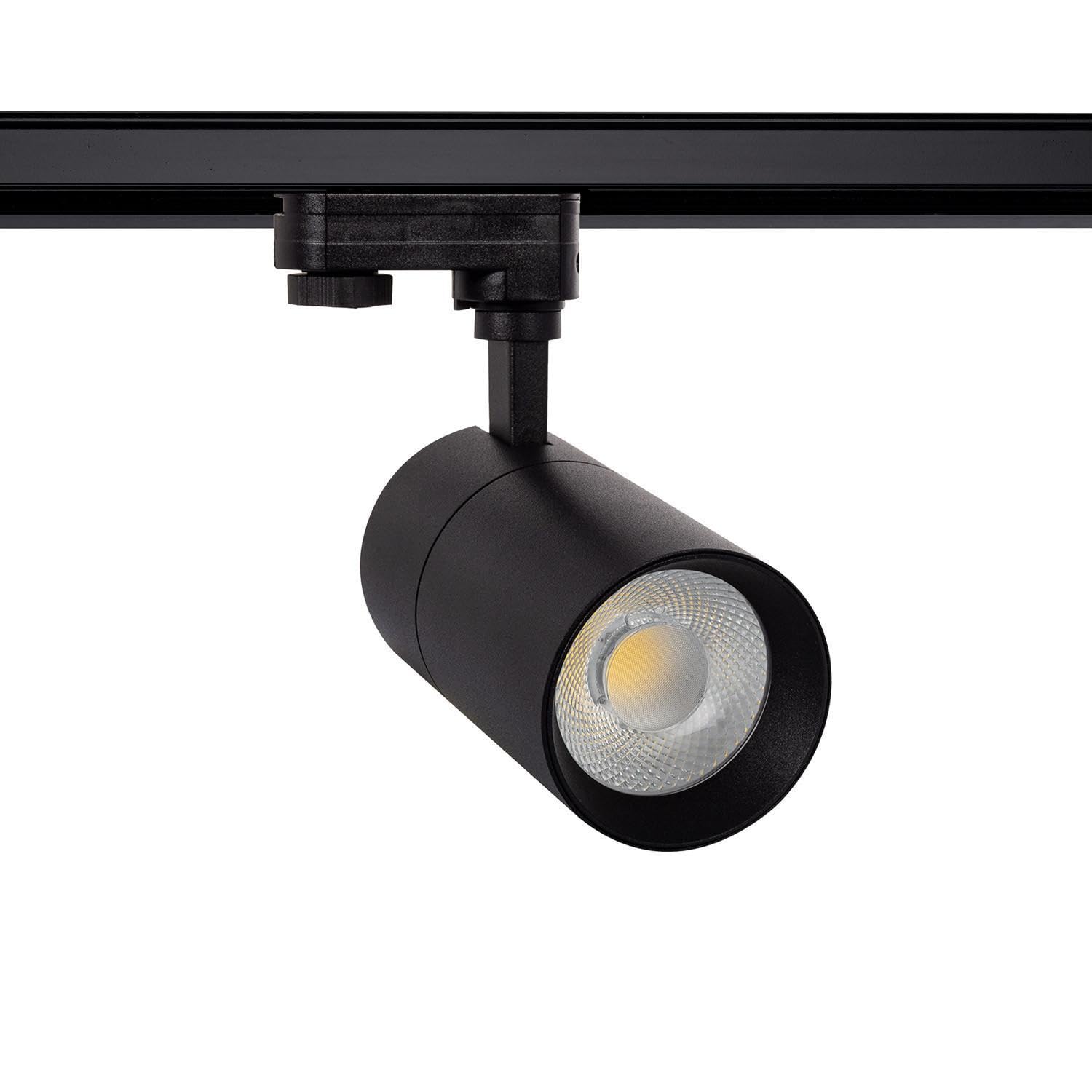 LEDKIA LIGHTING - Foco Carril LED Trifásico | 30W Regulable | No Flicker UGR15 | Luminiscencia 3000lm | Orientable | Ángulo 36° | Ideal para Comercio; Blanco Cálido 3000K; Aluminio