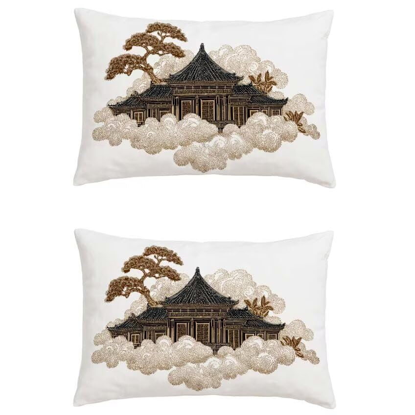 Housse coussin exterieur 50x70cm lin imperméable et résistant l-m264