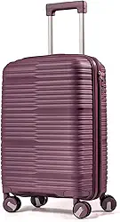 Mala De Bordo 10Kg Polipropileno Medidas 55x35x25 Padrão Anac Mala De Viagem Pequena De Mão 4 Rodas Duplas 360° Cadeado Segredo Zíper Antifurto Rígida Leve (ROXO, PEQUENA)