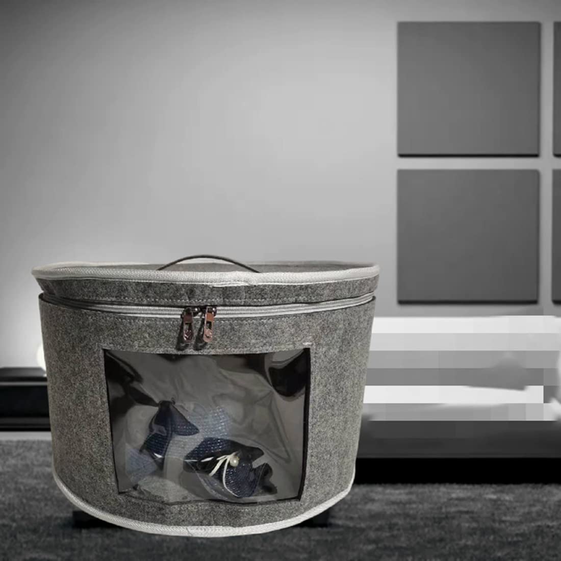 Jkjhbhged Hat Box Organizer Round Travel Hat Boxes Foldable Hat Storage Bag with Dustproof Lid Large Hat Storage Box Hat Boxes C, Pink