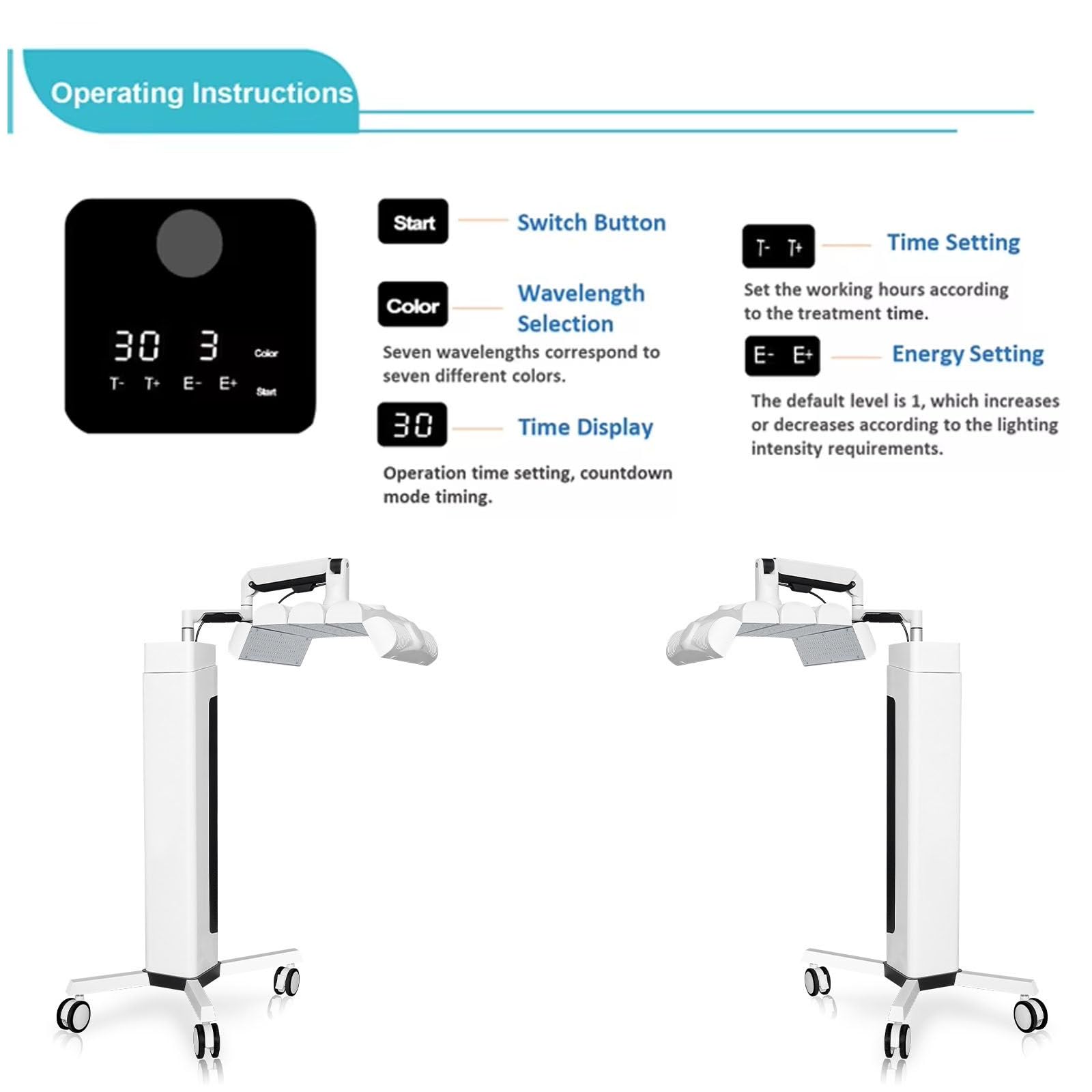 Máquina De Fototerapia LED Pdt De 7 Colores, Máquina De Belleza para Rejuvenecimiento Facial Mediante Fototerapia, Dispositivo para Rejuvenecimiento De La Piel Y Eliminación del Acné