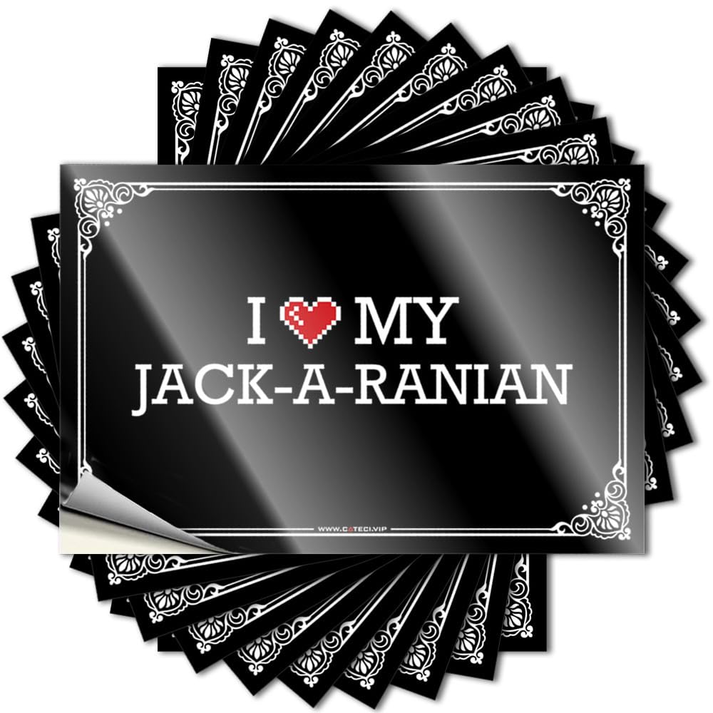Fzfn Colour Mimosa Saying Durable Bottle | I Love My Jack-A-Ranian Vintage Self Adhesive Sticker For Western Diy(8X12cm)