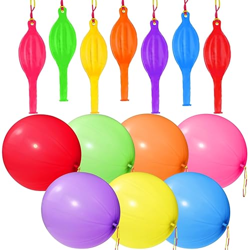 36 Punch Balloons Heavy Duty Party Favors For Kids, Bounce Punching Balloons with Rubber Band Handle for Birthday Party
