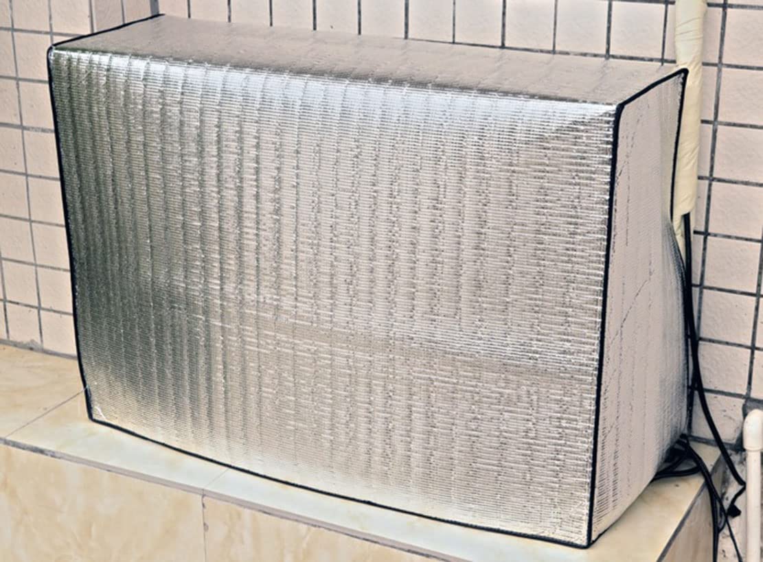 Außenabdeckung für Klimaanlage, aus Aluminiumfolie, Staubschutz, für den Außenbereich, Abdeckung für Klimaanlage, staubdicht (fest, 100 x 42 x 79 cm)