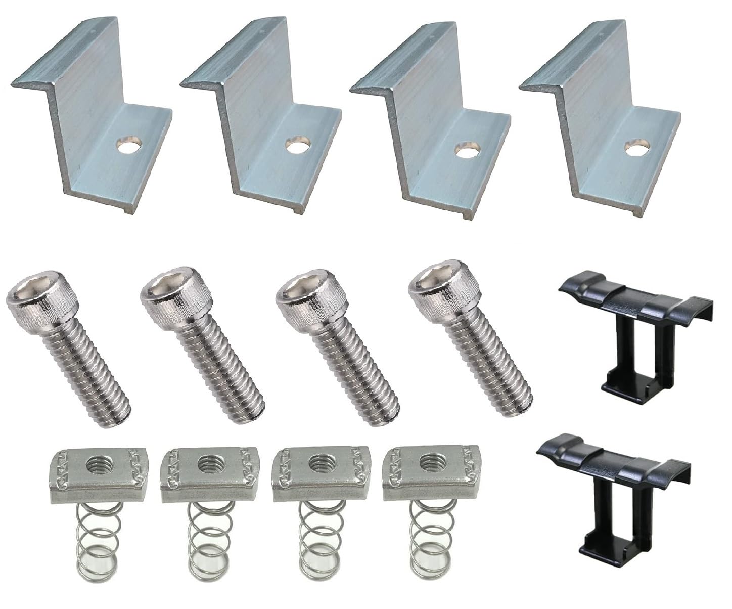 MOREL SOLAR PANEL MOUNTING END CLAMP 38MM & SPRING NUT, ALLEN BOLTS 32MM FOR SOLAR PANELS| 4 END CLAMPS & 4 SPRINGS NUT+4 ALLEN BOLT & 2 WAITER DRAIN CLIP| (B0CTFG3MGP) Amazon Price History, Amazon Price Tracker