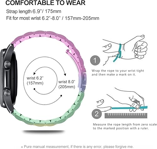 Miniatura 6 de Correas compatibles con Samsung Galaxy Watch de 1.81 pulgadas Galaxy 3 de 1.772 pulgadas, correa de repuesto de metal de acero inoxidable para