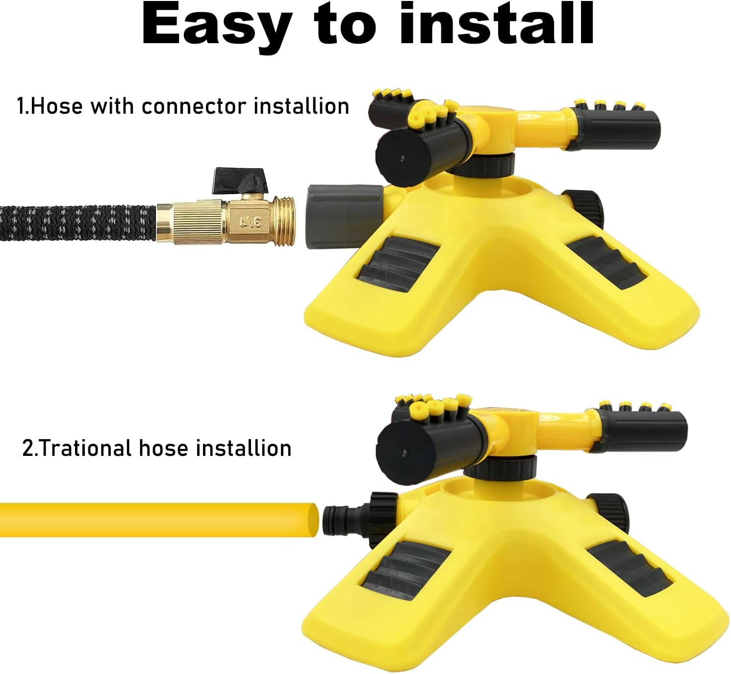 Water Sprinkler for Kids and Toddlers,Summer Yard Outdoor Water Play Toys with Rotating Spray Nozzles,Outside Splashing Lawn Game for Kids Ages 3 4 5 6 7 8 Boys Girls Pets,Attaches to Garden Hose