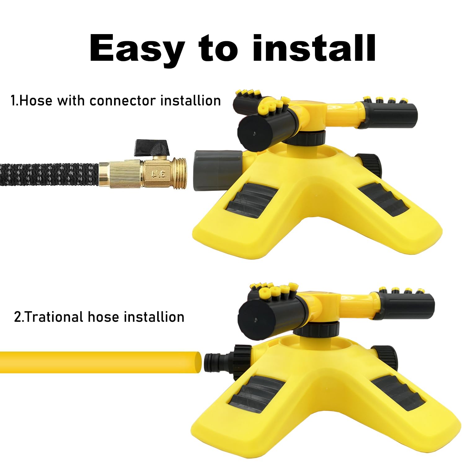 Water Sprinkler for Kids and Toddlers,Summer Yard Outdoor Water Play Toys with Rotating Spray Nozzles,Outside Splashing Lawn Game for Kids Ages 3 4 5 6 7 8 Boys Girls Pets,Attaches to Garden Hose