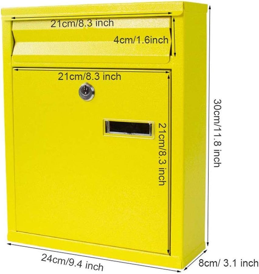 Wall Mount Lockable Mailbox,Commercial Rural Home Decorative and Office Business Mailbox