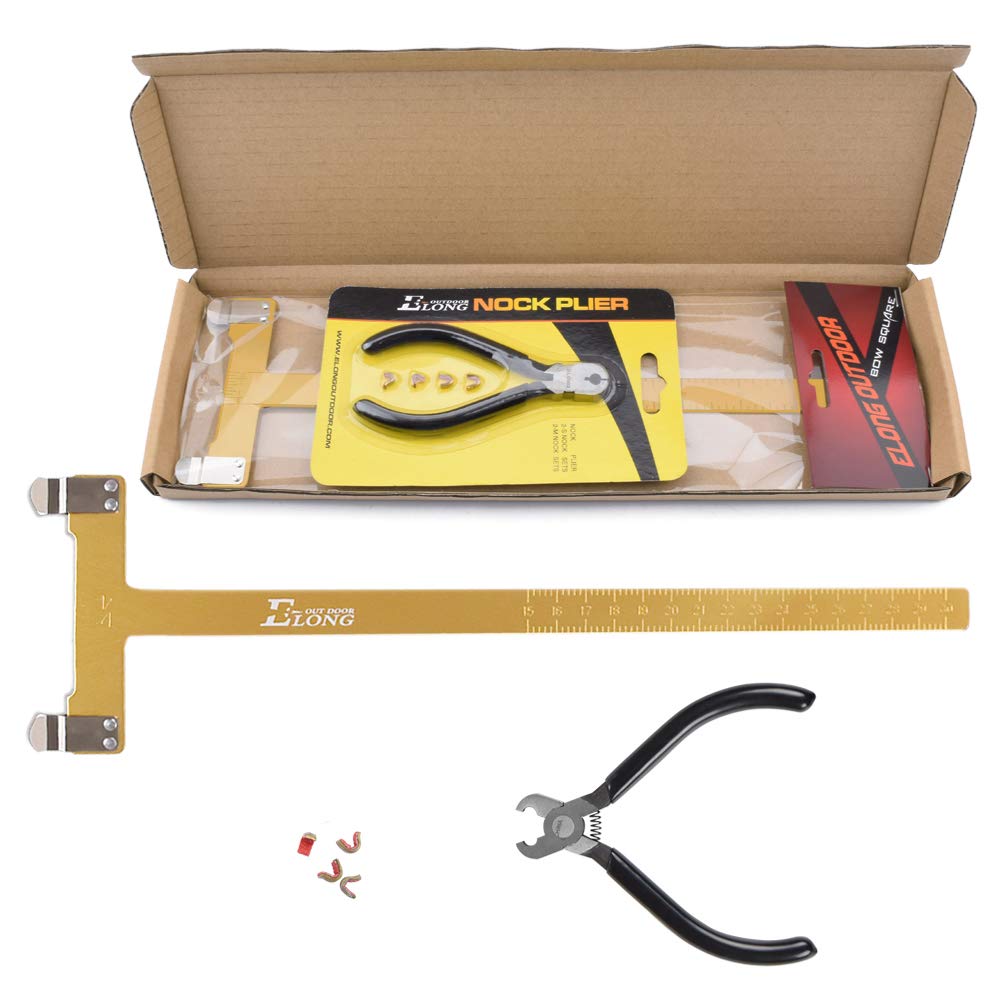 Bow and arrow college String Nocking Points Pliers Strings Knock Set T Shape Square Ruler Nocking Buckle Pliers Recurve Turning Kit Archery (Pack of 1 Set)