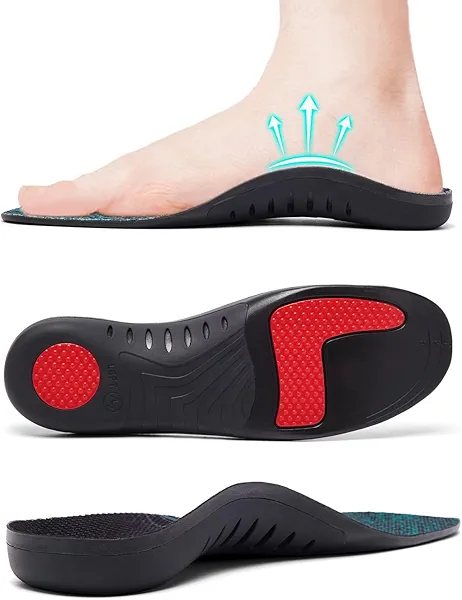 Flyantilope Plantar Fasciitis Orthotic Insoles Flat Feet Arch Support Insole for Men Women-Standing All Day Comfortable Orthotic Insert (Multicolor, Men's Size 11-13/Women's Size 13-15)