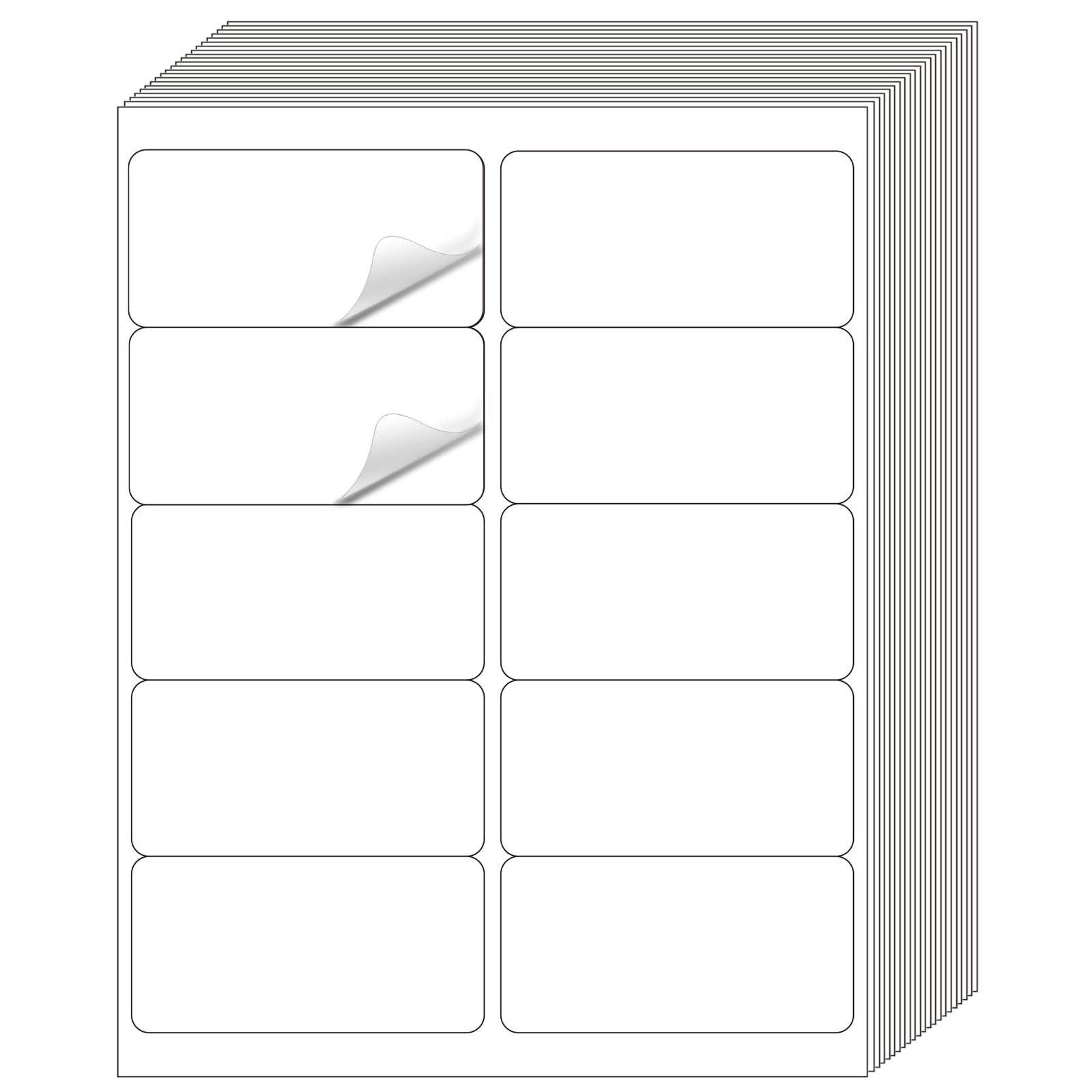 YEGAWEN Shipping Labels Stickers, 2"×4" Printable Mailing Label for Laser/Inkjet Printing- Matte White, Permanent Adhesive Labels Stickers