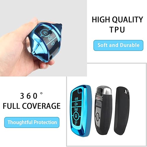 Miniatura 6 de Funda para llavero Ford con llavero, carcasa para llave de automóvil, TPU suave, 5 botones, (2017-2024) para Ford Explorer Fusion Escape Edge