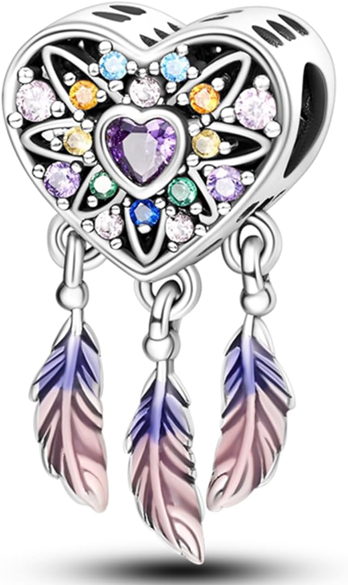 925 sterling silver bracelet necklace pendant, women's jewelry gift, dream catcher net bead pendant, suitable for original bracelets, parties, birthday jewelry gifts