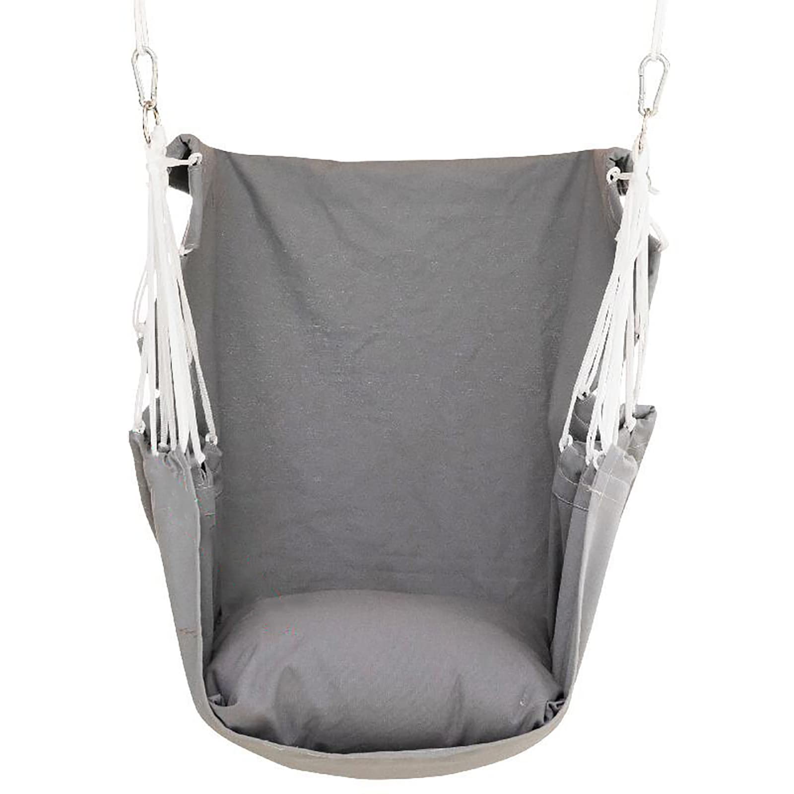 Hamaca Silla Colgante con Cojines Acolchados Columpio Hamaca con Cuerda para Interiores y Exteriores Soporta Hasta 120kg para Terraza Jardín Patio (E)