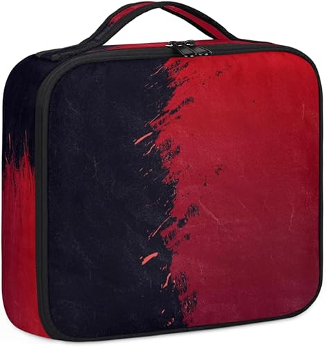 Miniatura 6 de KOBLEN Bolsa de maquillaje de viaje para mujer, grande, cuadrada, portátil, portátil, profesional, coqueta, estuche de cosméticos con asa, color