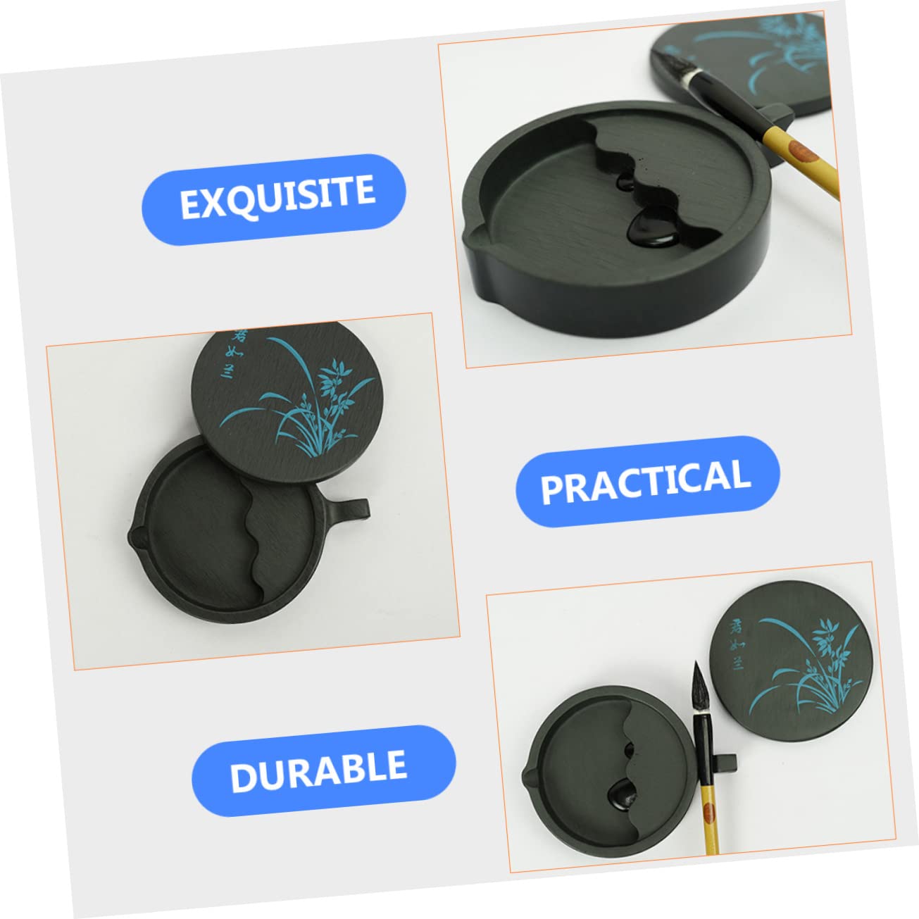 SHINEOFI Encrier Forme De Poisson Avec Couvercle Inkwell Chinois Pratique Pour Dessin Et Support Encre Pour Artistes Et Étudiants