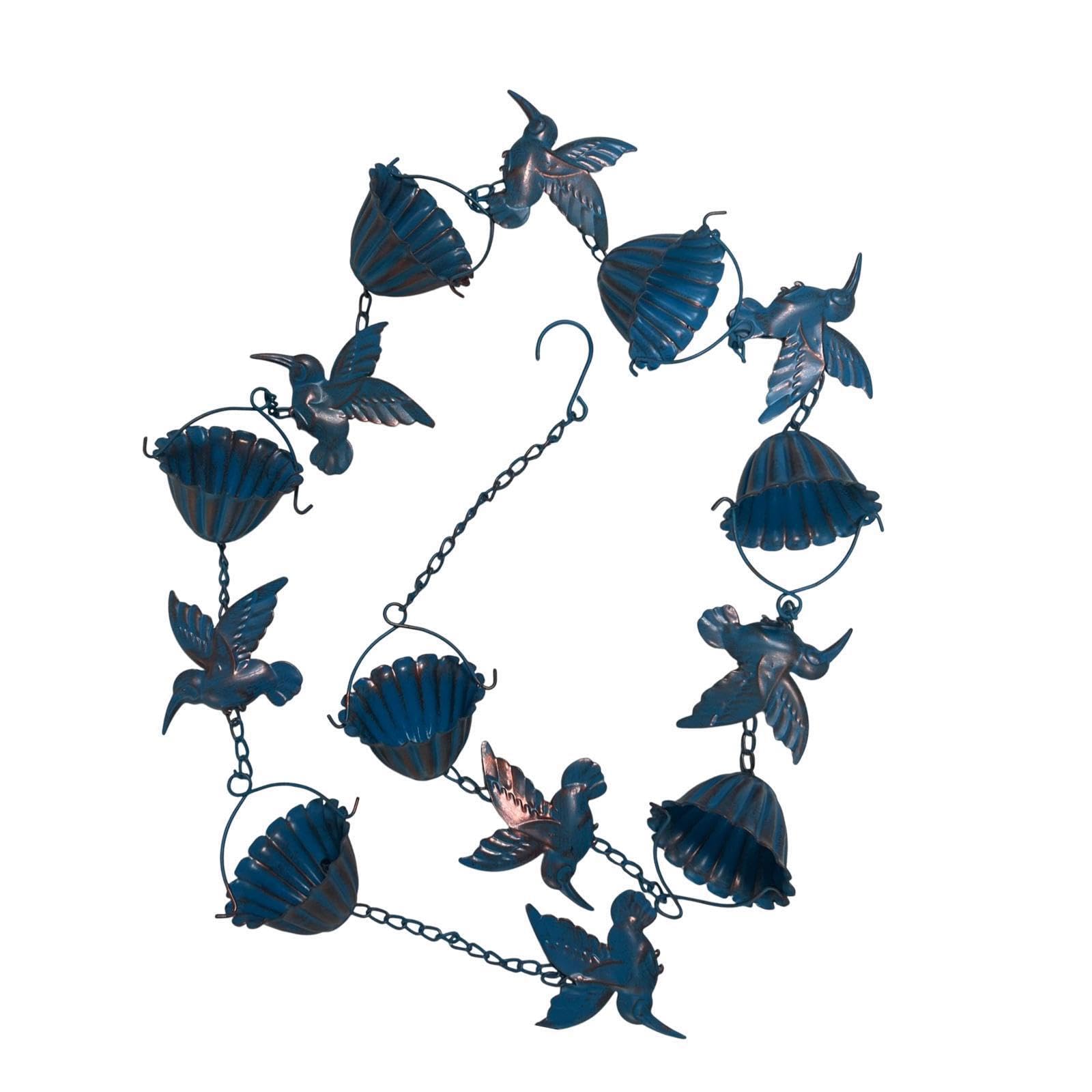 Quxvuis Outdoor Rain Chain For Gutters For Creative With Hummingbirds Stylish And Functional Protections Coating On Face Rain Chain For Gutters Outside Eaves