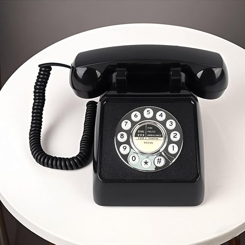 Miniatura 8 de Teléfonos de casa retro fijos, teléfono de escritorio vintage con cable para personas mayores, teléfono de trabajo retro antiguo con