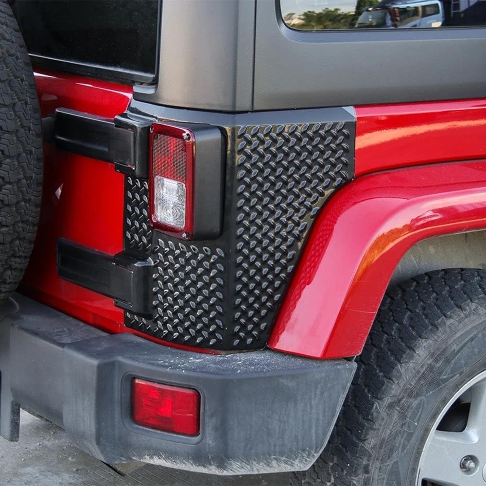 Cubierta de luz trasera de coche, cubierta protectora de luz trasera para Jeep Wrangler JK JKU 2007-2017 2/4 puertas, accesorios exteriores, protector de luz trasera