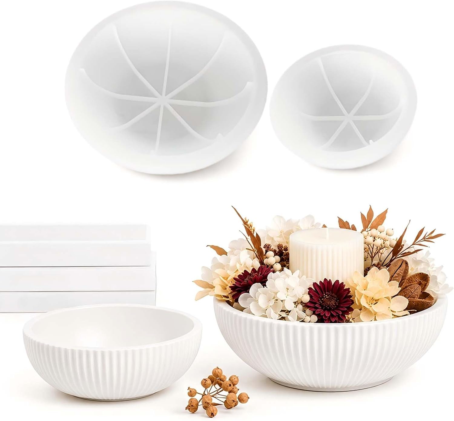 Resin Bowl Molds Silicone 2Pcs Round Irregular Bowl Silicone Resin Mold, Silicones is Heat-Resistant and Durable for Epoxy Casting Cement Jewelry Candle Holder, Home Decor