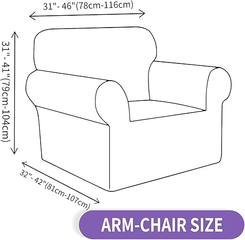 Miniatura 6 de ZNSAYOTX Funda súper elástica para silla (31-46 pulgadas), fundas de sofá a rayas para sala de estar, aptas para perros y mascotas, antideslizante,