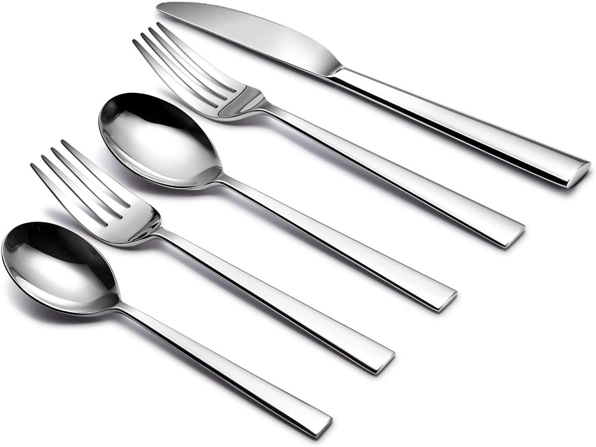 20-Piece Silverware Cutlery Flatware Set, Fork/Spoon/Knife Mirror Polished 18/10 Stainless Steel Dinnerware Tableware Service for 4