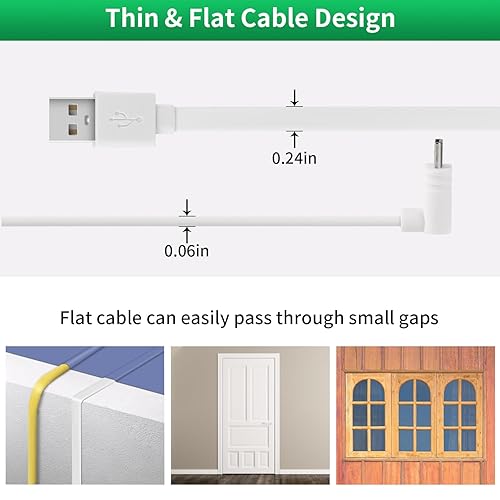 Miniatura 4 de Paquete de 2 cables de extensión de alimentación de 25 pies24.6 ft compatibles con WYZE Cam Pan V3, cable de carga micro USB de 90 grados para tu