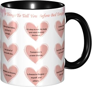 9 Things To Tell Yourself Before Bed Tonight Coffee Mug 11oz Ceramic Tea Cup Kitchen Decor Microwave Safe for Office and Home Novelty Christmas for Men Women