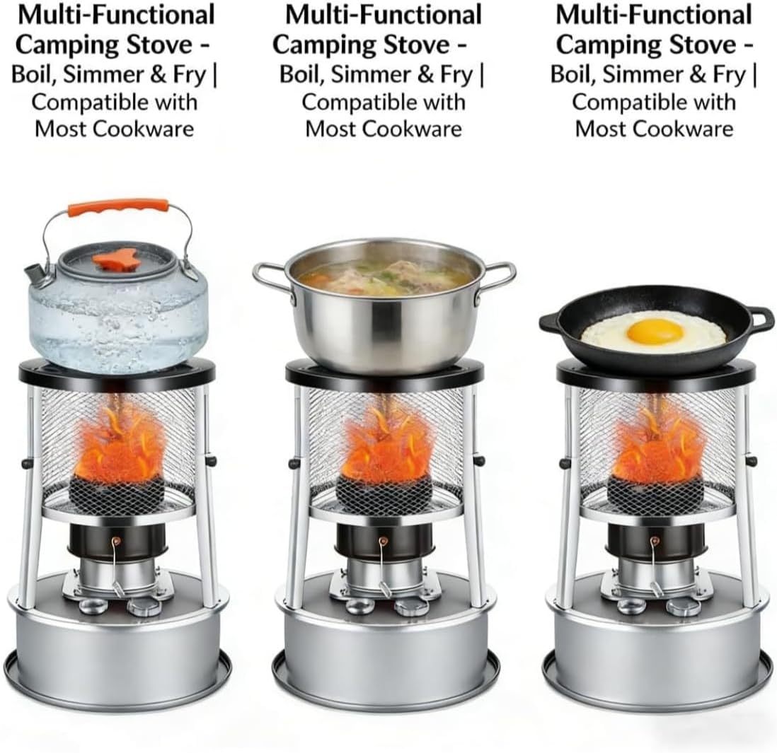 Non Electric Heaters for Indoor, 9000 BTU(Lasts 18 H), Kerosene Heater Indoor for Power Outage, 1.4-Gallon Extra-Large Fuel Tank, Suitable for Camping, Home, Garage, Emergency Heat (Red)