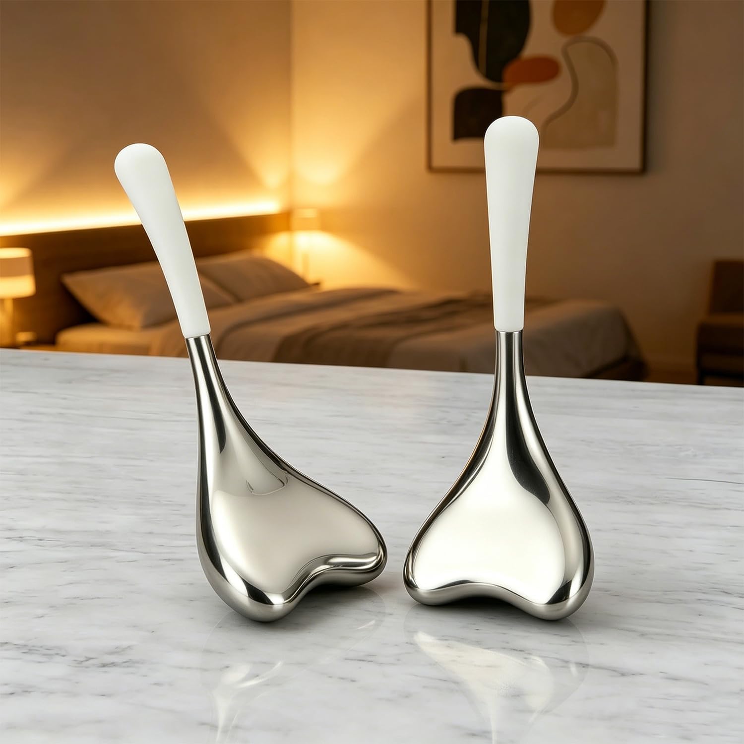 2pcs Gua Sha Cryo Sticks, Stainless Steel Gua Sha Tool and Ice Globes for Face, Unbreakable Ice Face Roller & Gua Sha Facial Tools, Cold Roller for Face with Carry Case, Esthetician Supplies