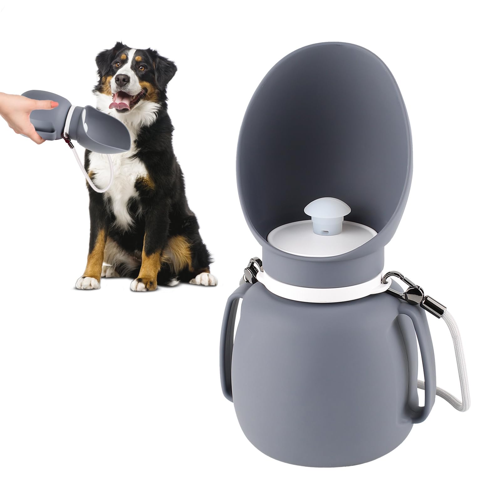 PETLESO Dog Water Bottles for Walking 800ml Large Pet Water Dispenser for Outdoor Hiking & Travel