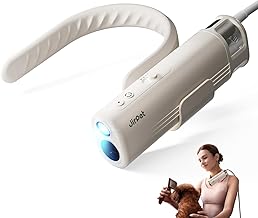 JirPet Pet Neck Dryer, Professional Dog Dryer for Pet Grooming, Hands-Free Dog Blow Dryer with Neck Hanging, Dog Hair Dryer with 3 Speeds & 4 Temp, Portable High Velocity Pet Dryer for Grooming Salon