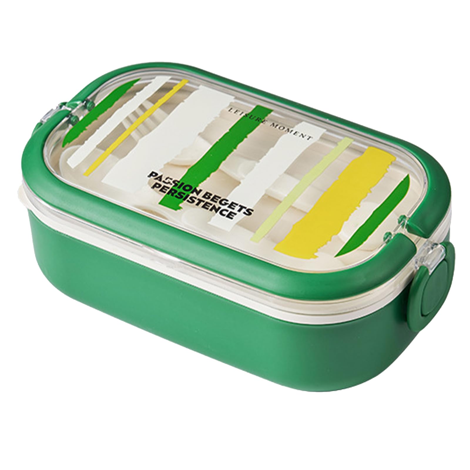 Buxuaaaa Leak Proof Stainless Steel Food Storage Box Insulated Divided Lunch Container with Utensils for Commuters and Students Leak Proof Lunch Box