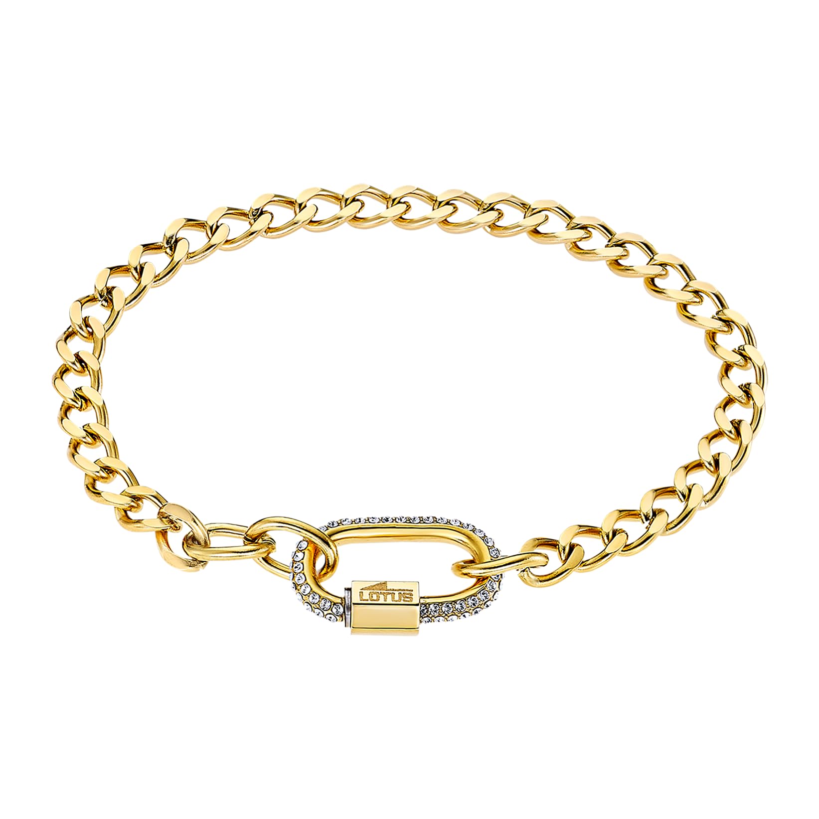 LOTUS STYLE LOTUS STYLE Pulsera Acero Inoxidable Mujer LS2338-2/2 Fantasía - Sofisticado Brazalete con Pulido y Acabado Refinado 18,5 cm - Pulsera Dorada Cumpleaños - Aniversario