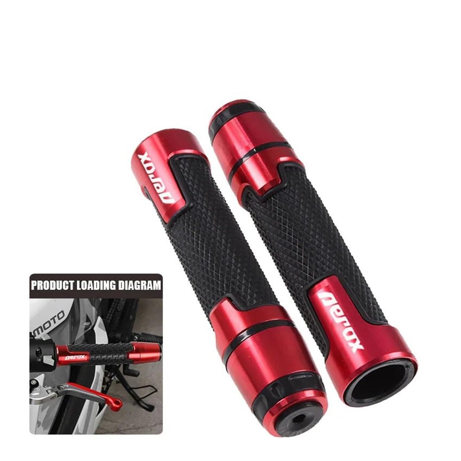 Manillar, puños, manijas y perillas de Motocicleta para YA&MAHA AEROX Aerox Motocicleta 7/8 "22mm Empuñaduras De Manillar Goma Aluminio Extremos Tapas Mango Tapones Barra Mano