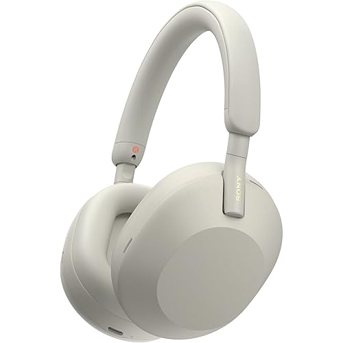 Sony WH-1000XM5 Premium Noise Canceling Headphones, Auto NC Optimizer, 30-Hour Battery, Alexa Voice Control, Silver