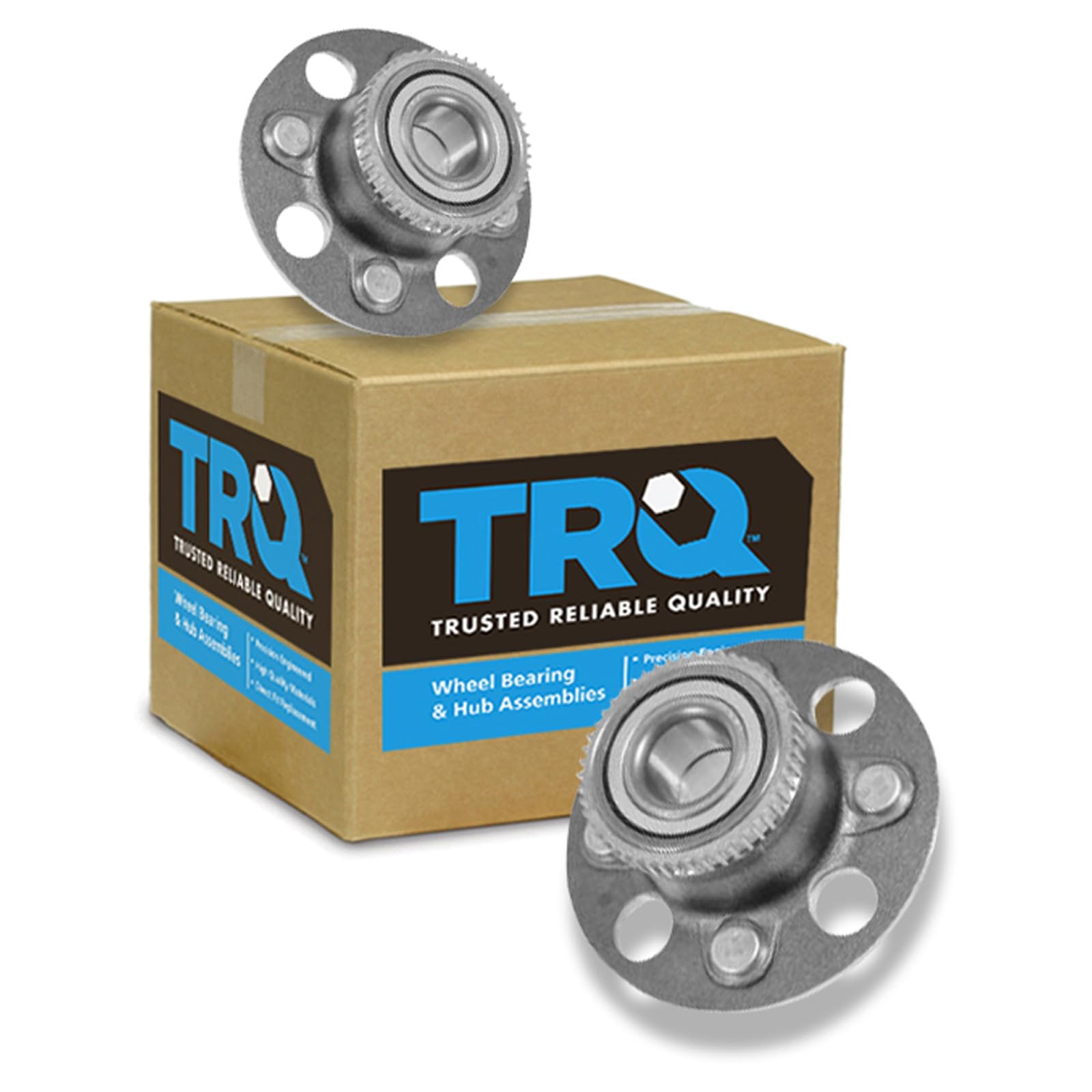 TRQ Rear Left and Right Wheel Bearing and Hub Assembly Set 2 Piece