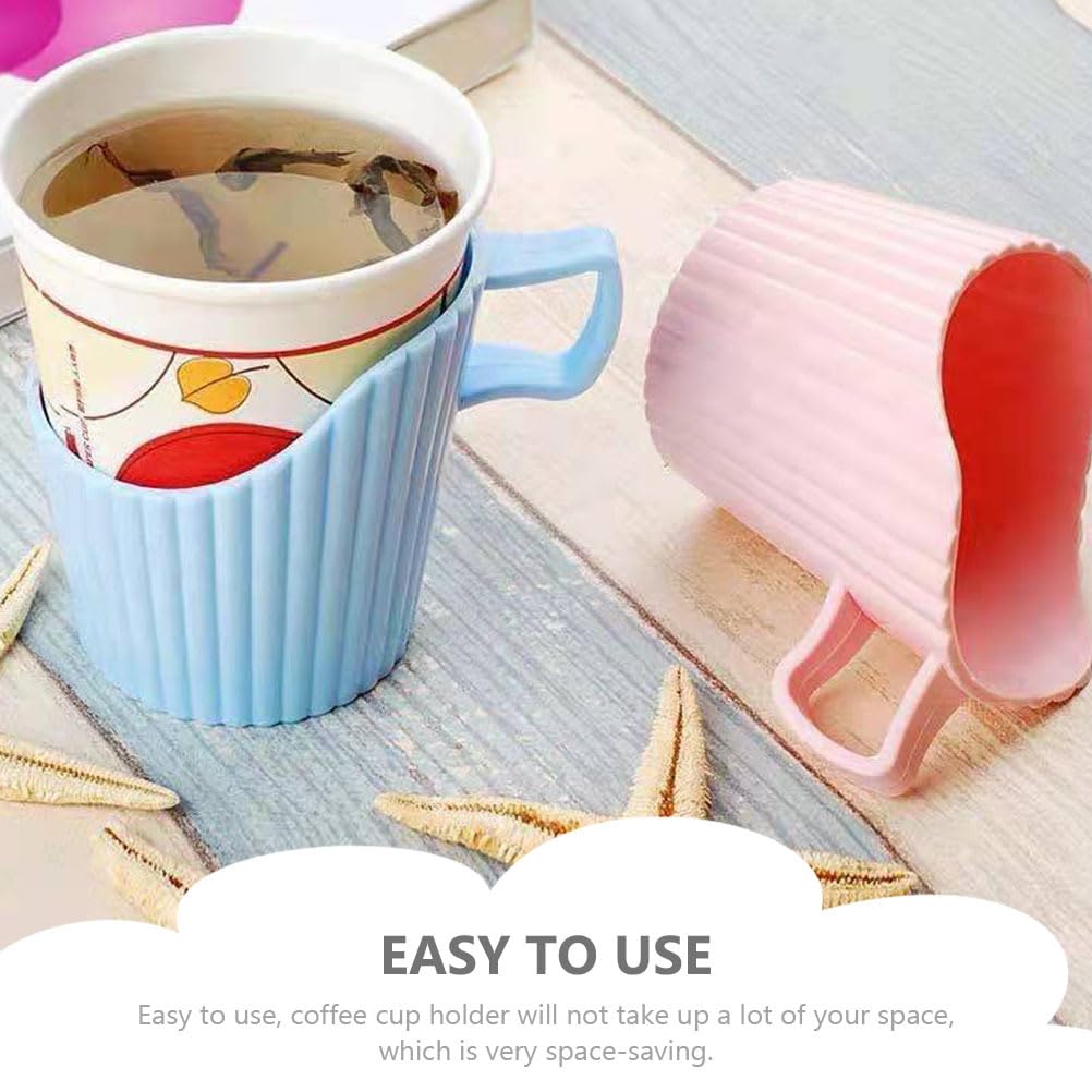 Happyyami Coffee Cup Holder Anti-Scalding Disposable Hot Paper Cup Holder Portable Mug Carrier for Bars Cafes and Restaurants - Image 3