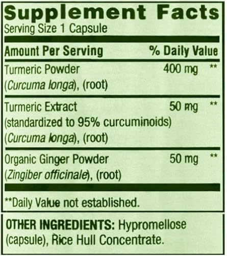 Miniatura 3 de Spring Valley Curcumina de cúrcuma con jengibre en polvo, 500 mg, 90 unidades + adhesivo STS.