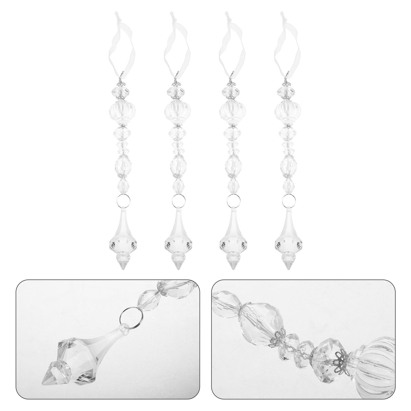 Toyvian 16 Stück Transparente Acryl Tropfenhänger für Weihnachtsbaum | Leicht, Bruchsicher Gefertigt, für Innenraumdeko und Festliche Tischarrangements, Klare Form, Elegant