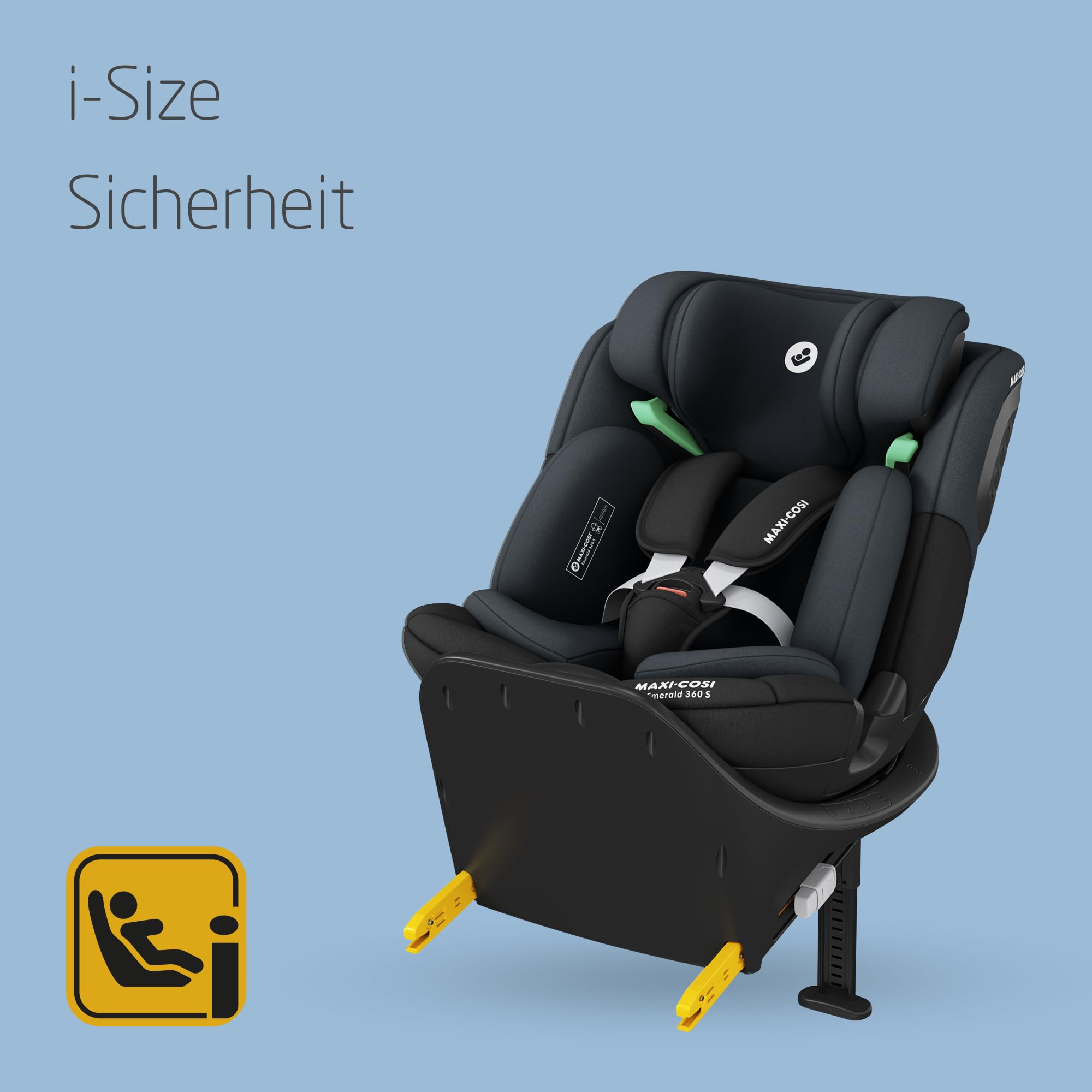 Maxi-Cosi Emerald 360 S i-Size Autositz 360 Grad drehbar 0–12 Jahre 40–150 cm FlexiSpin G-CELL Seitenaufprallschutz Tonal Black