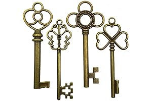 BALABALA Set of 40 Antique Bronze Vintage Skeleton Key Charms