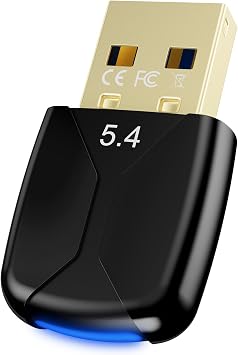 Bluetooth Dongle for PC 5.4 Bluetooth Adapter 20M Range USB Adapter for PC, Plug and Play USB Dongle Free Diver for Laptop Headphones Keyboard Mouse Windows 11/10/8.1