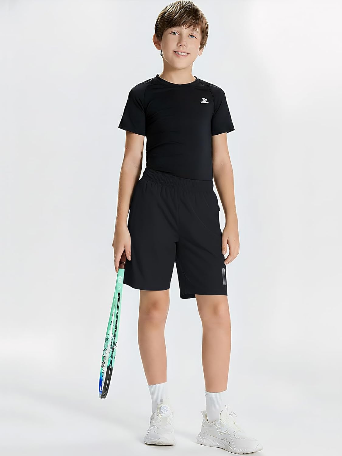 DEVOROPA Boys Athletic Shorts Lightweight Quick Dry Hiking Cargo Shorts with Zipper Pockets for Outdoor Running - Image 6