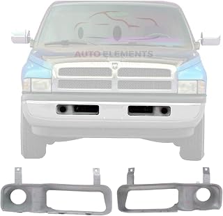 Front Bumper Sight Shield Fog Light Trim Bezel Covers Set of 2 For 1994-2001 Dodge Ram 1500/1994-2002 Ram 2500 3500