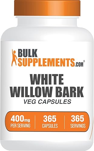 BULKSUPPLEMENTS.COM Cápsulas de corteza de sauce blanco, suplemento de hierbas, extracto de corteza de sauce blanco, vegano, 400 mg por cápsula, 1